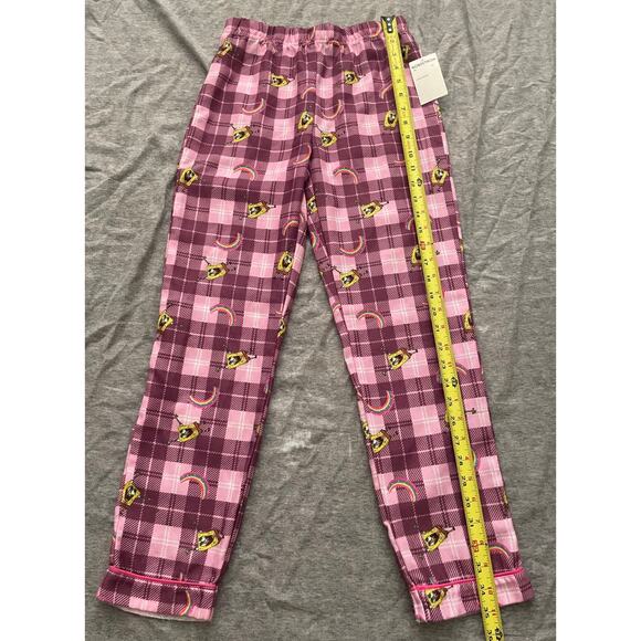 New Andy & Evan Sponge Bob Square Pants Girls Size 12 Pink Plaid Pajamas Set - Picture 10 of 12